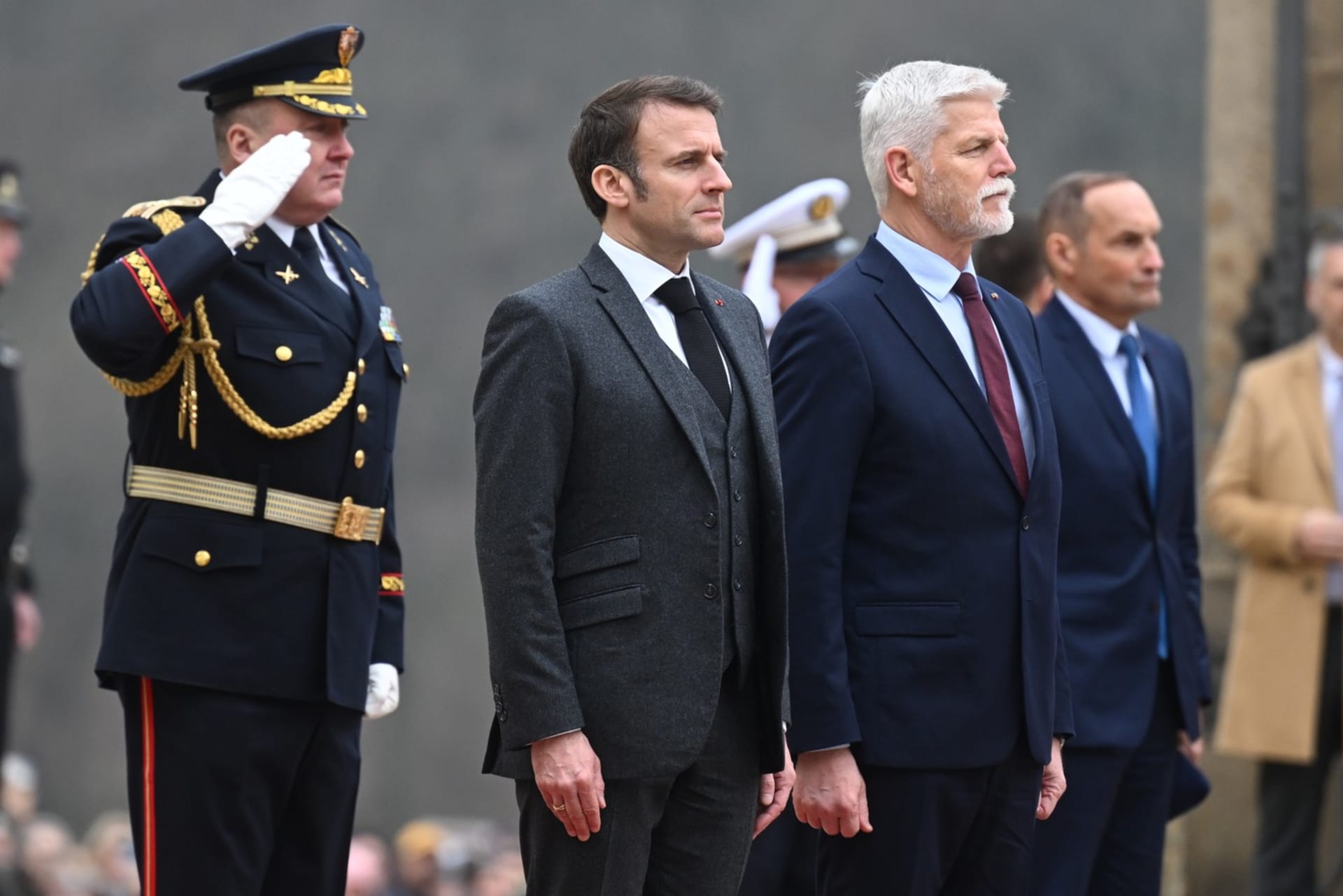 Francouzský prezident Macron byl začátkem března v Praze.