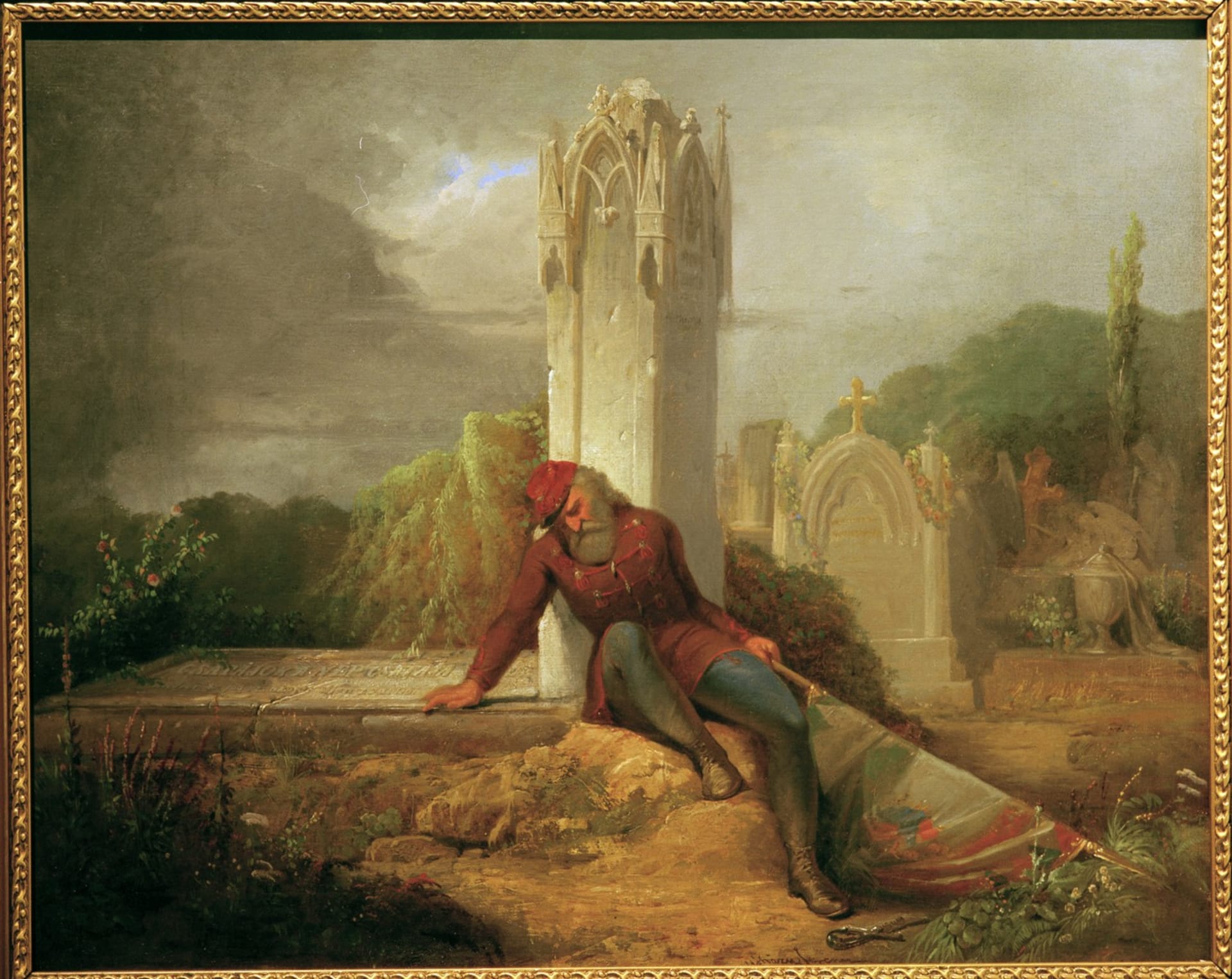 Obraz Truchlící honvéd zachycuje zklamání po porážce maďarské revoluce v roce 1848