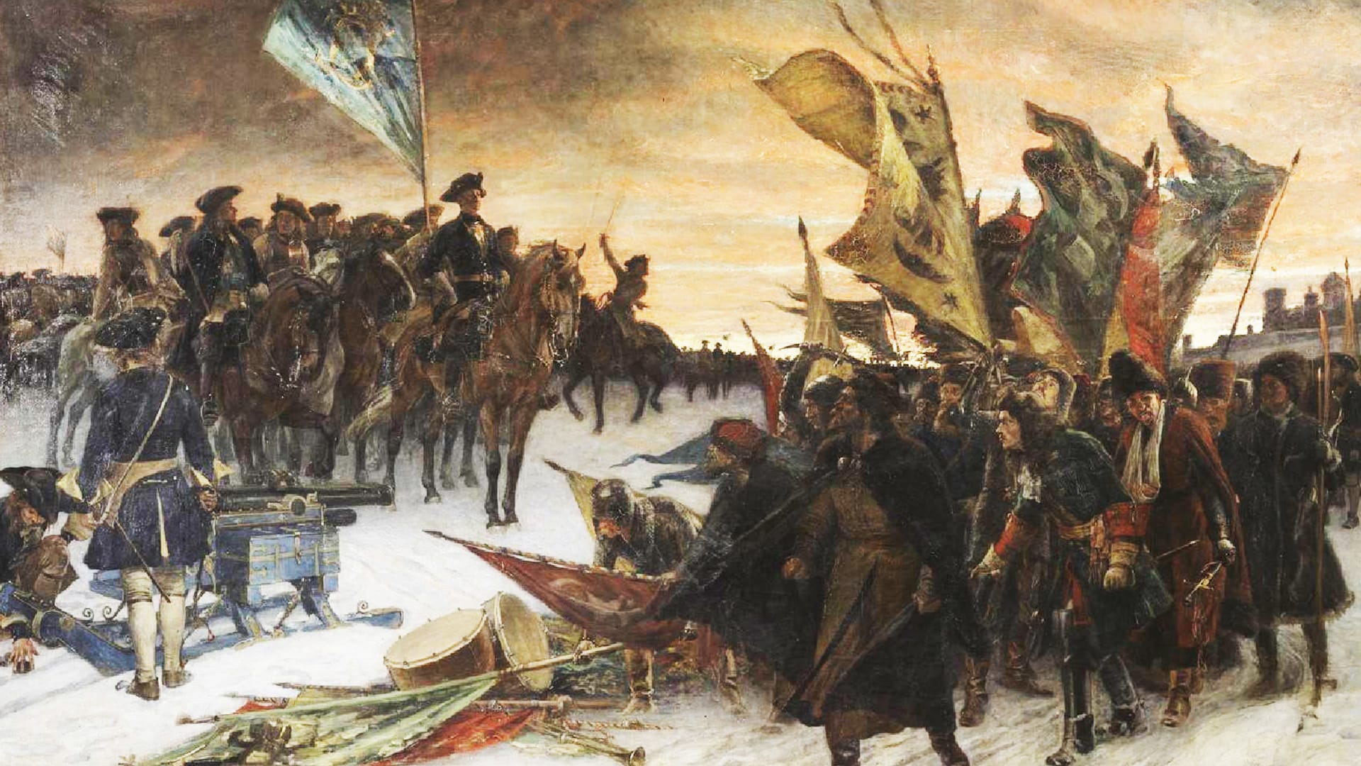 Vítězní Švédové v bitvě u Narvy