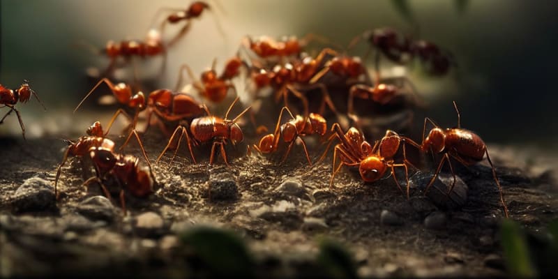 Červení mravenci jsou výborně organizovaní