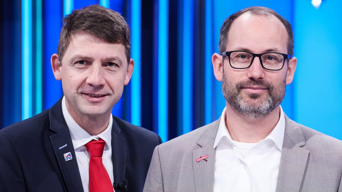 Kandidáti do evropského parlamentu Petr Mach (SPD) a Jan Farský (STAN)