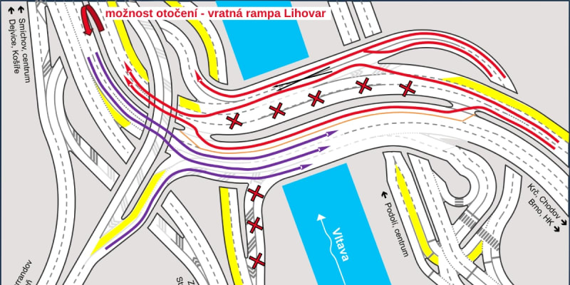 Objízdné trasy Barrandovského mostu