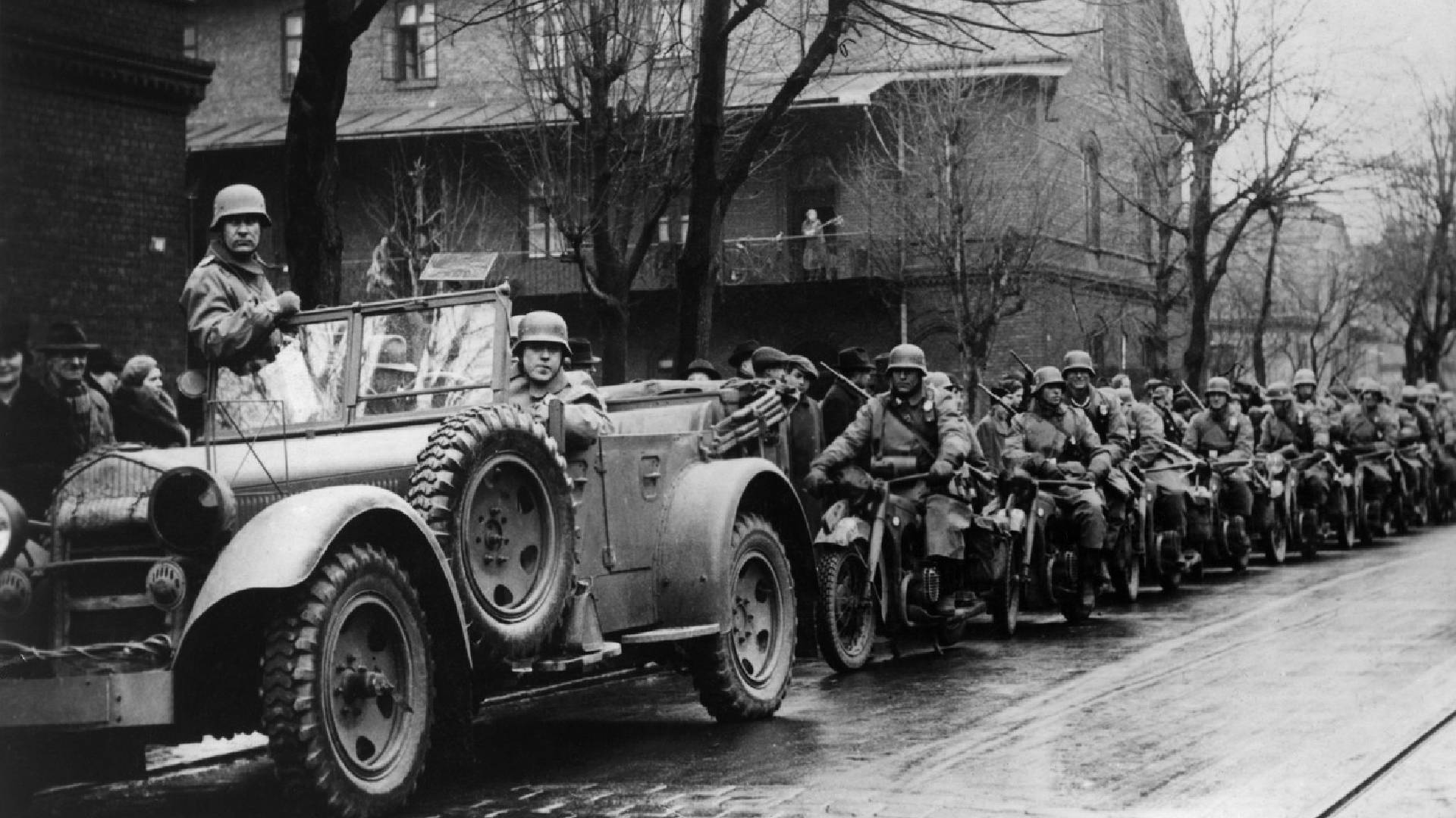 Německá vojska v Moravské Ostravě 5. března 1939