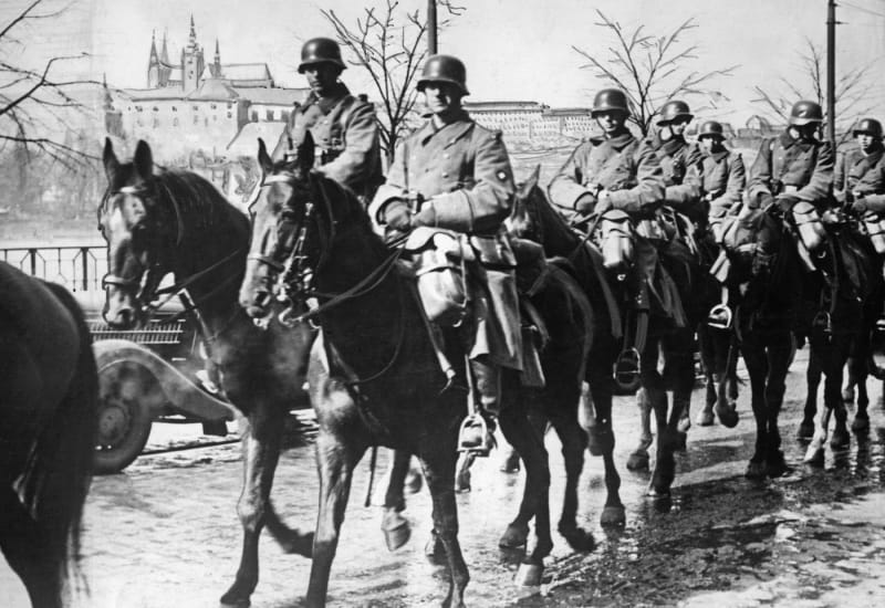 Německá jízda v Praze 18. března 1939