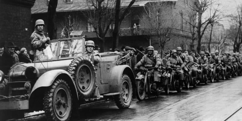 Německá vojska v Moravské Ostravě 5. března 1939