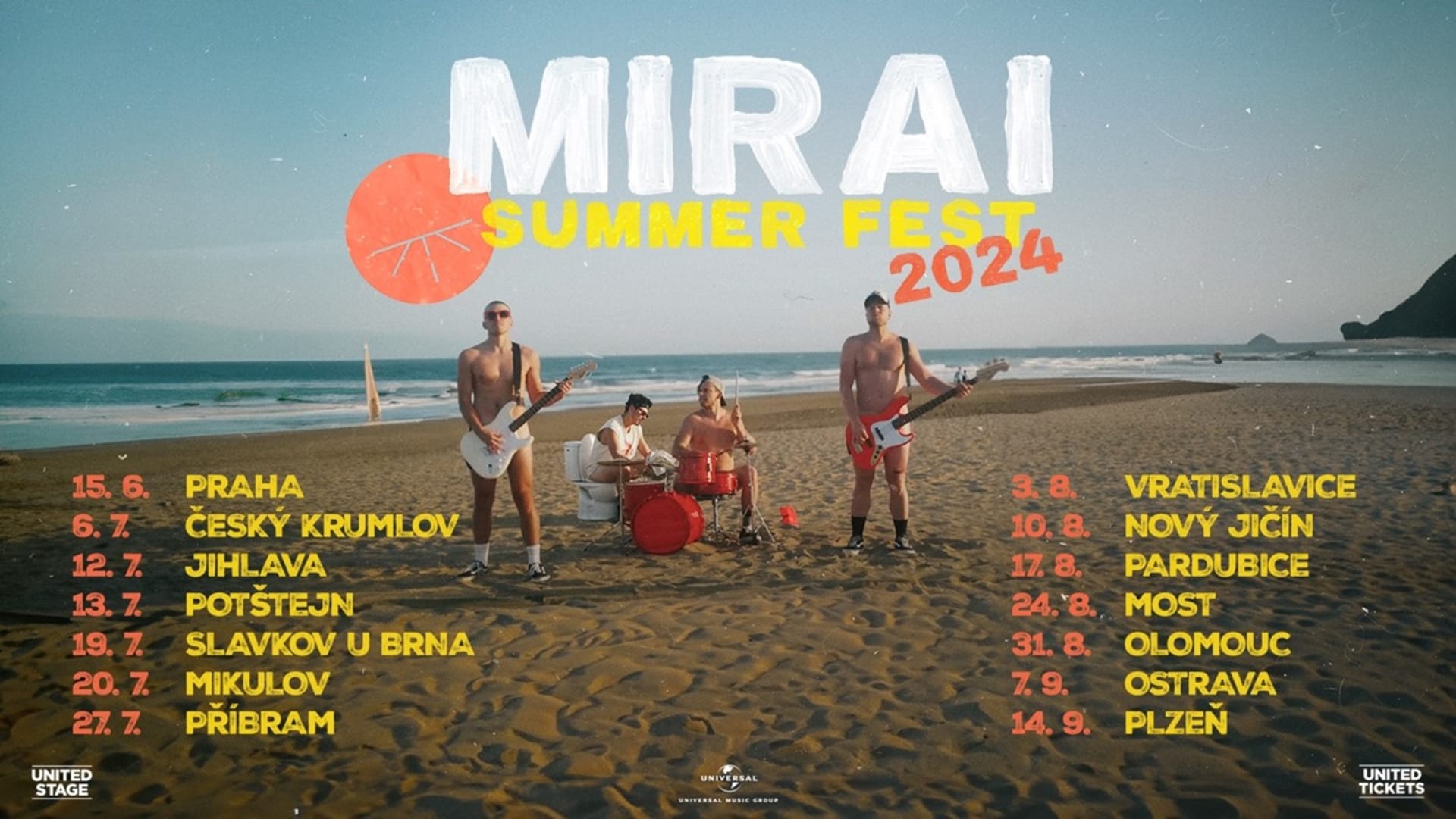 Mirai Summer Fest se blíží. Proběhne ve 14 městech republiky, kapela