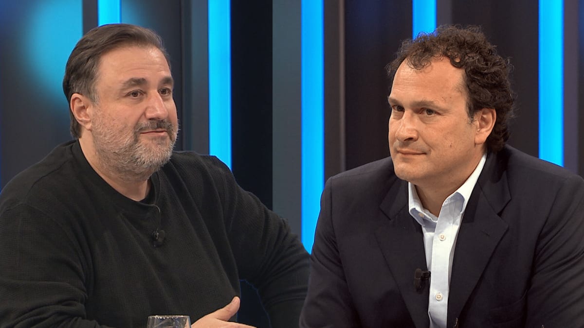 Politické marketér Petros Michopulos a šéfredaktor Echo24 Dalibor Balšínek