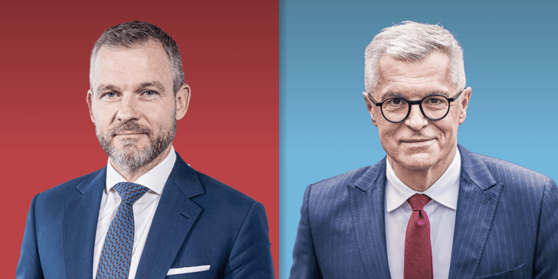 Peter Pellegrini a Ivan Korčok, podle průzkumů hlavní favorité prezidentských voleb na Slovensku v roce 2024