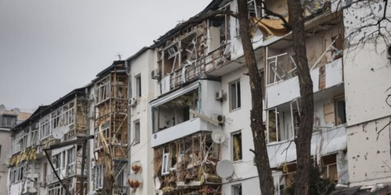 Zničený dům v Charkově 