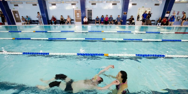 Bazén v rehabilitačním centru Kladruby, kde Dominik Skořepa po úrazu strávil hodně času.