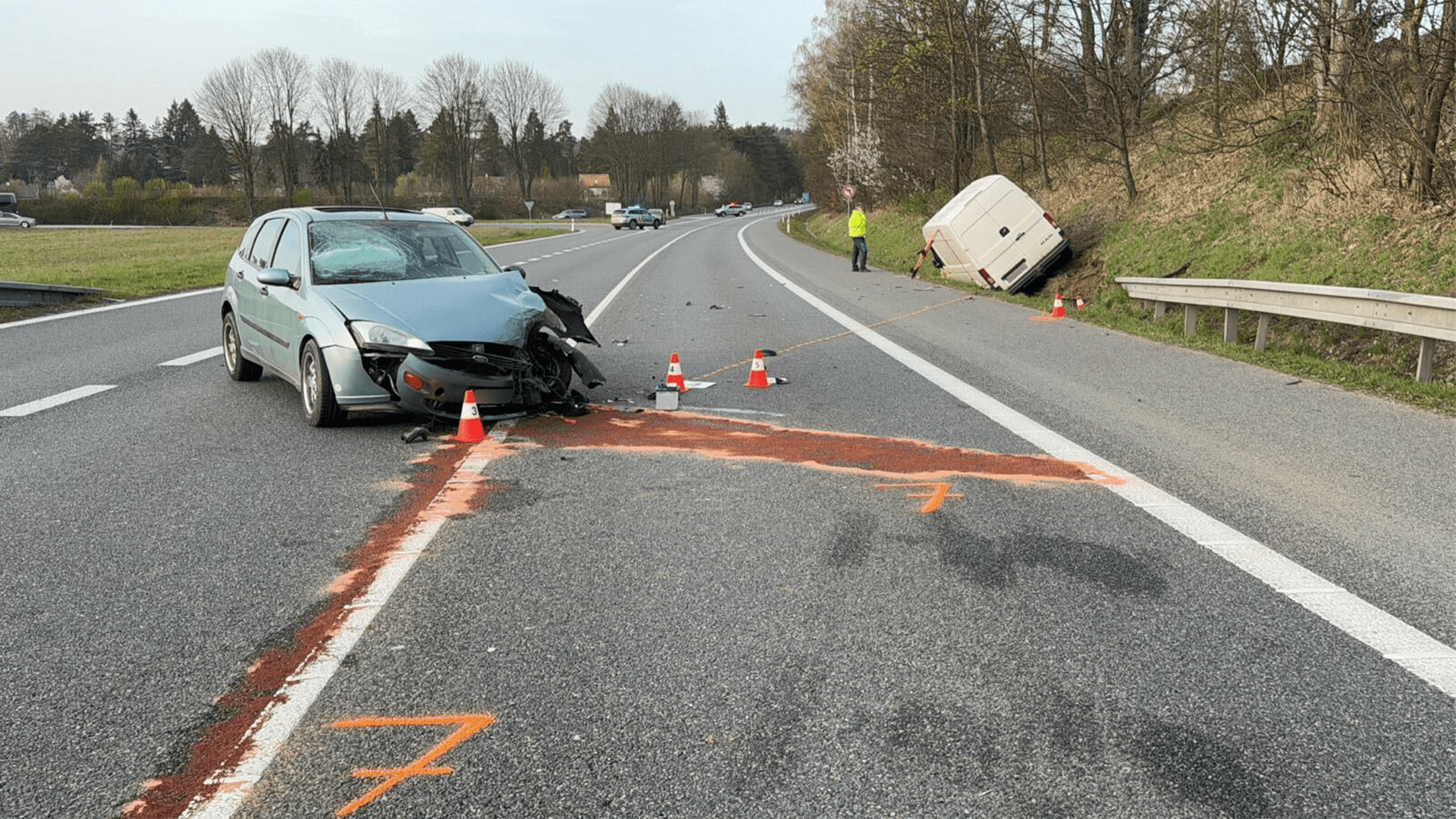 Vážná nehoda dodávky s osobním autem ze soboty 30. března