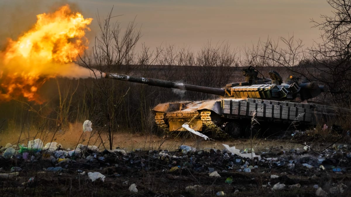 Tank ukrajinské 17. tankové brigády