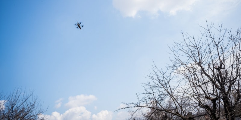Ukrajinský dron v oblasti města Toreck