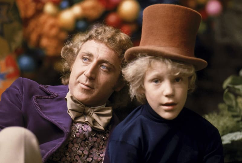Gene Wilder a Peter Ostrum ve snímku Pan Wonka a jeho čokoládovna z roku 1971