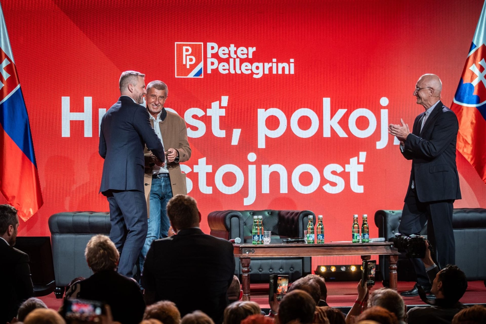 Peter Pellegrini a Andrej Babiš během setkání před druhým kolem prezidentských voleb