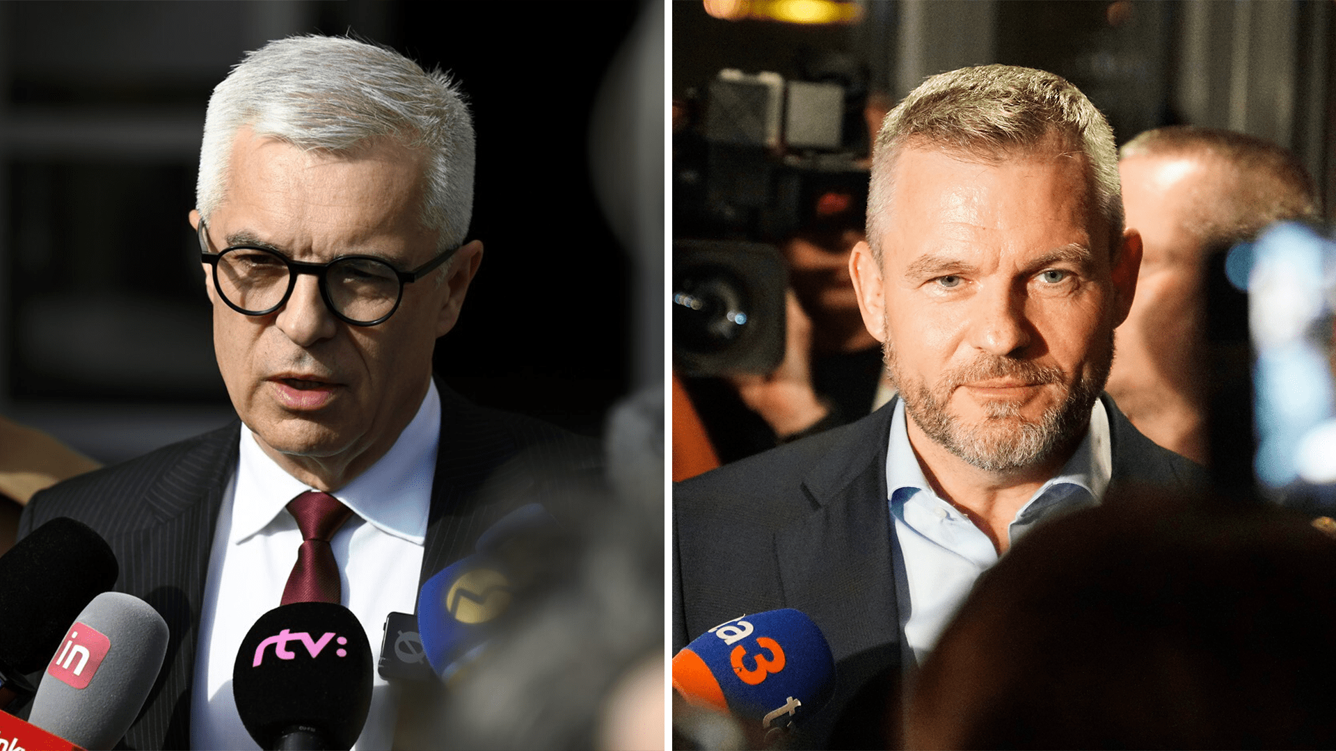 Prezidentští kandidáti Ivan Korčok a Peter Pellegrini