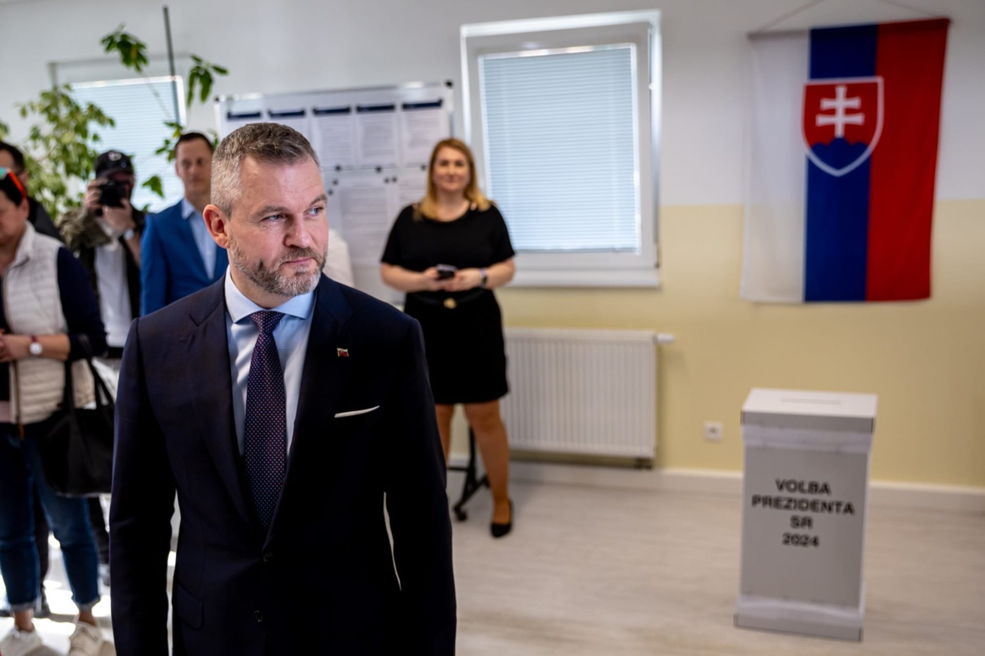 Kandidát na post slovenského prezidenta Peter Pellegrini (Hlas-SD) odvolil v dopoledních hodinách (6. 4. 2024).