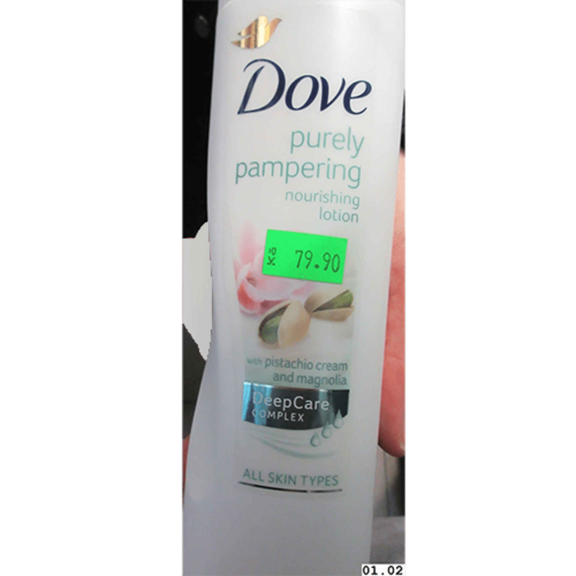 Látka je v tělovém mléku Dove s čárovým kódem 8712561387002, které je původem z Velké Británie.