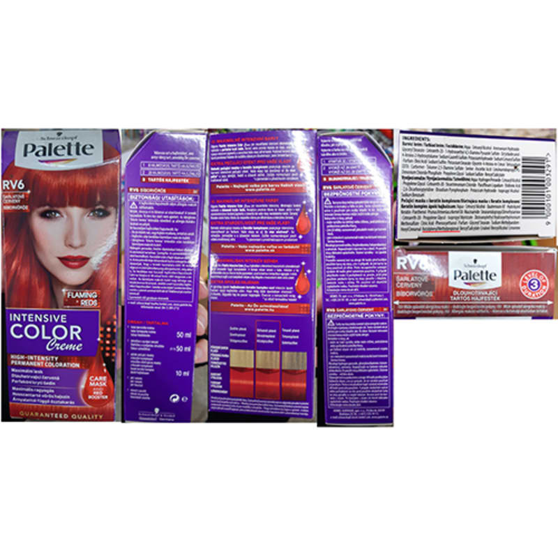 Nebezpečný lilial se vyskytuje v barvě na vlasy Palette Intensive Color Creme s čárovými kódy 3838824159898, 3838824307312, 9000101003017 a 9000101003291, která je původem z Německa.