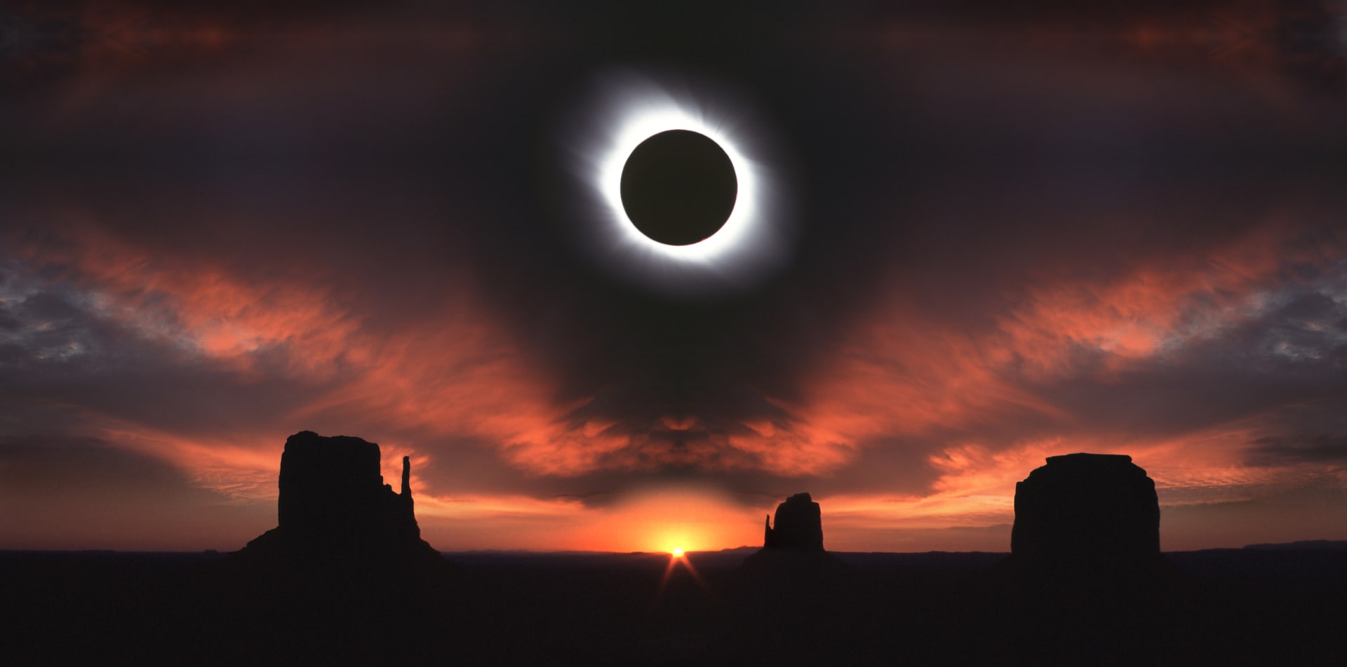 Úplné zatmění Slunce vyfotografované v roce 2011 v Utahu