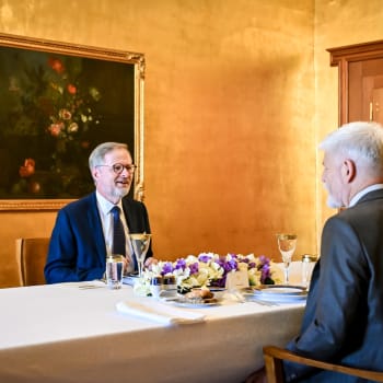 Premiér Petr Fiala na jednání s prezidentem Petrem Pavlem