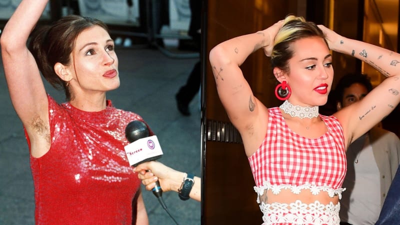 Slavné ženy, které odhodily žiletku: Za chloupky se nestydí Julia Roberts ani Miley Cyrus