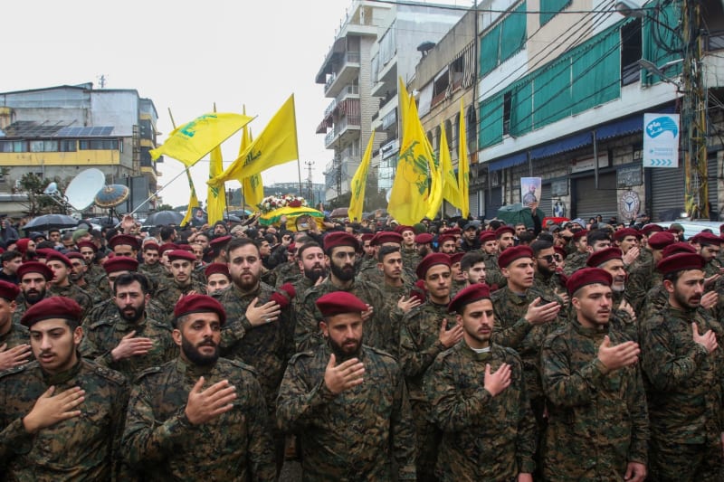 Bojovníci Hizballáhu, radikálního islámského hnutí z Libanonu