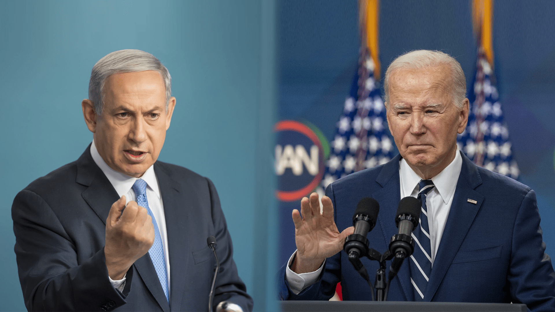 Izraelský premiér Benjamin Netanjahu a prezident USA Joe Biden
