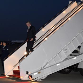 Český premiér Petr Fiala na návštěvě USA, 14. dubna 2024, Washington.