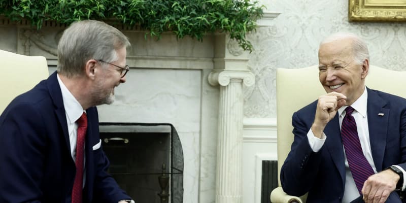 Petr Fiala a Joe Biden v Bílém domě