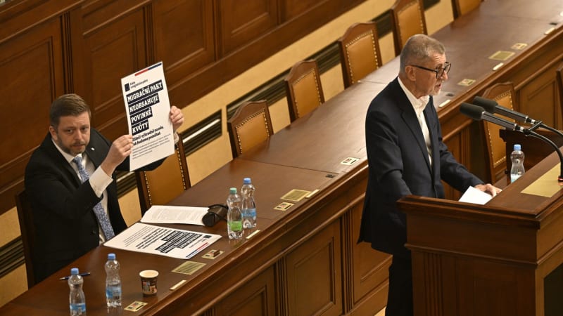 Ministr vnitra Vít Rakušan (STAN) a expremiér Andrej Babiš (ANO)