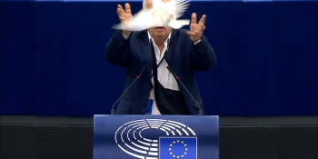 Holubice „míru“ v Evropském parlamentu. Slovenský politik přímo na plénu vypustil opeřence