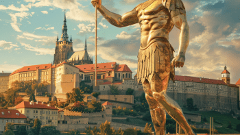 Socha svobody v Praze, Sfinga na moravské dědině. AI ukázala podobu slavných děl po Česku