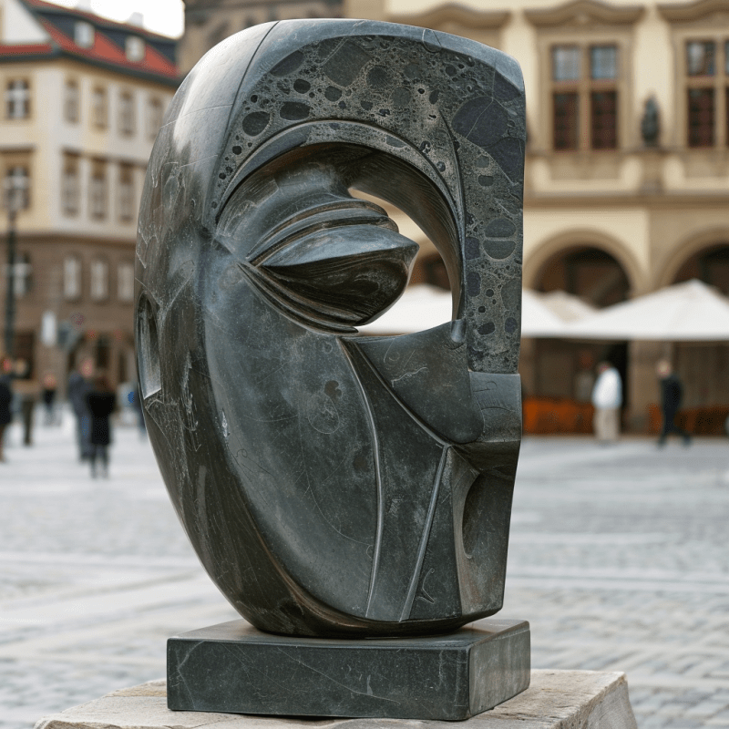 Typická socha v českém veřejném prostoru podle AI
