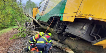 Vlak na Chebsku najel do spadlého stromu. Částečně vykolejil, proběhla evakuace devíti lidí
